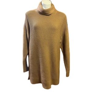 Land’s end tan long knit turtleneck sweater